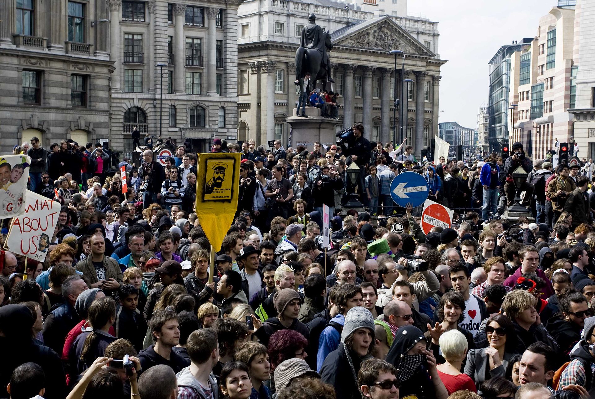 G20 protests in London, 2009. Image: Kashfi Halford